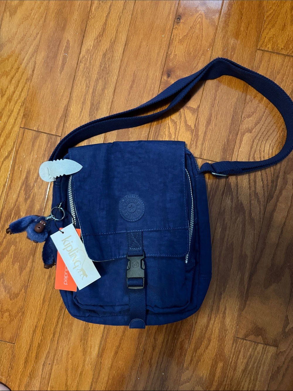 Kipling Dark Blue Crossbody Bag with Keychain